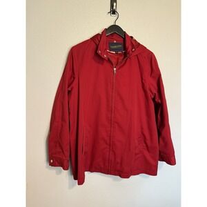 Vintage Red Pendleton Cotton Lined Jacket Detachable Hood Women XL